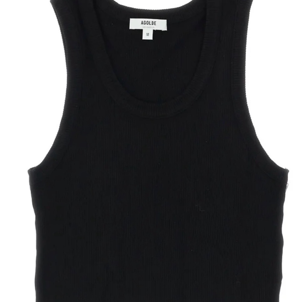 Agolde Ribbed Black Tank Top
